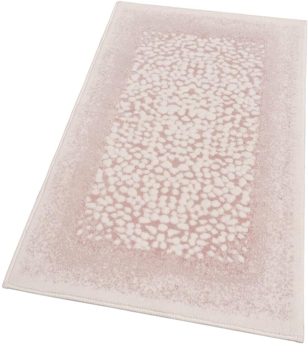 foto del prodotto tappeto bagno vintage camera scendiletto 80x120 cm morbido cotone assorbente antiscivolo rosa