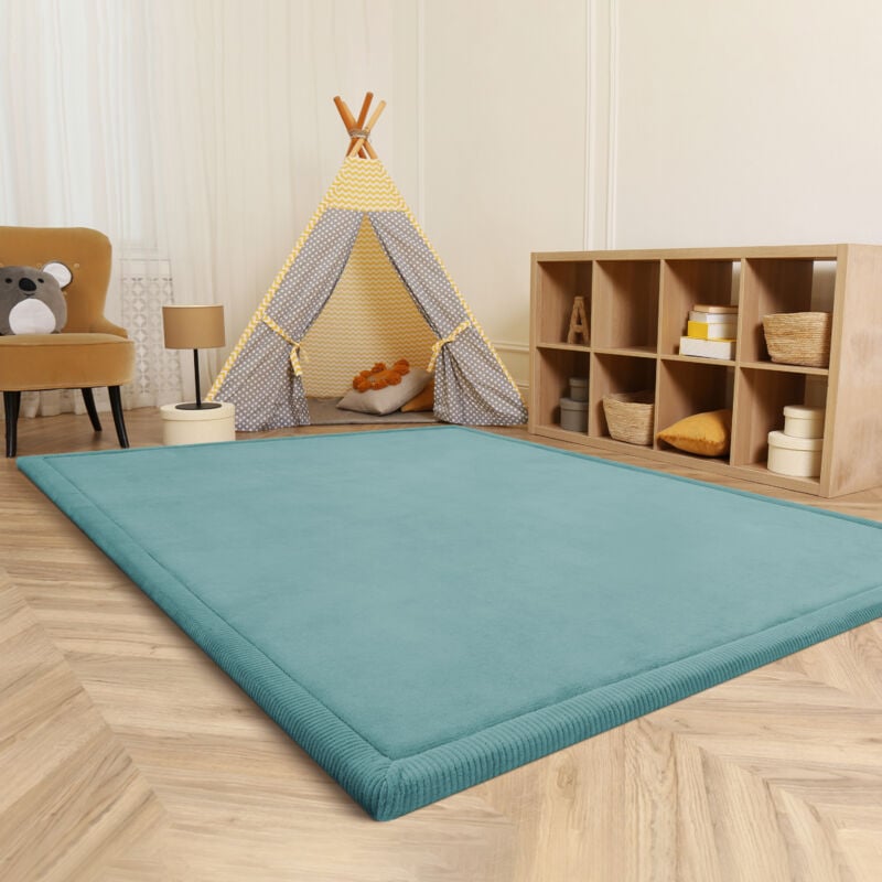 foto del prodotto tappeto bambini cameretta bambina ragezzi tappeto morbido antiscivolo moderno 160x220 cm, blu paco home