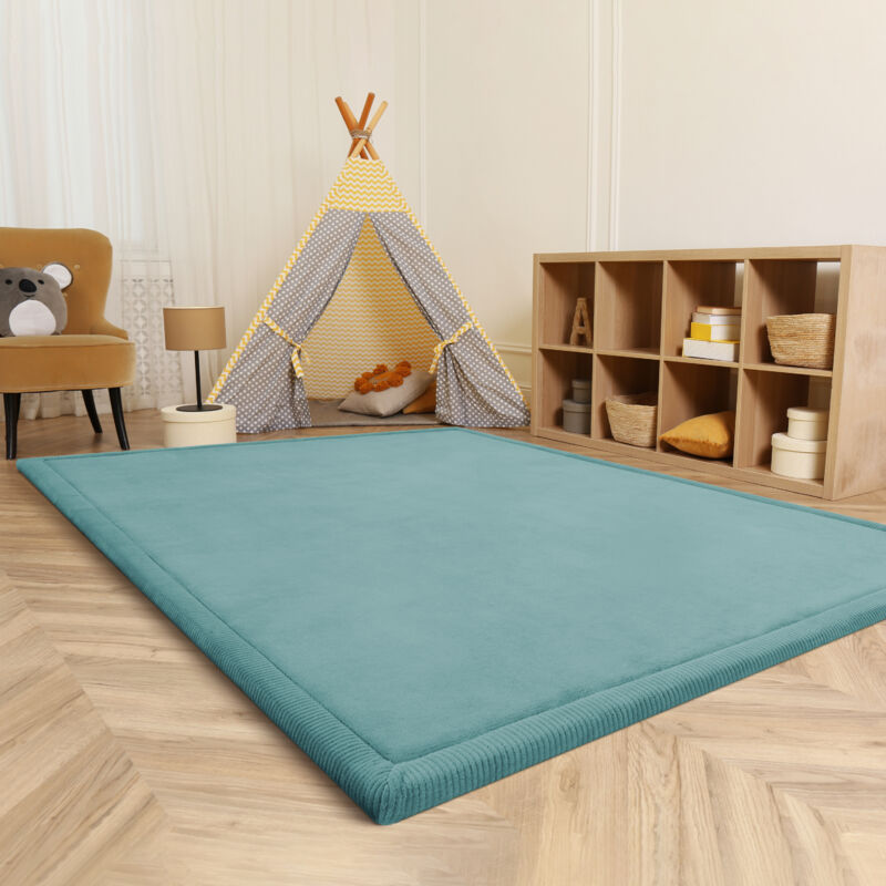 foto del prodotto tappeto bambini cameretta bambina ragezzi tappeto morbido antiscivolo moderno blu, 160 cm tondo paco home