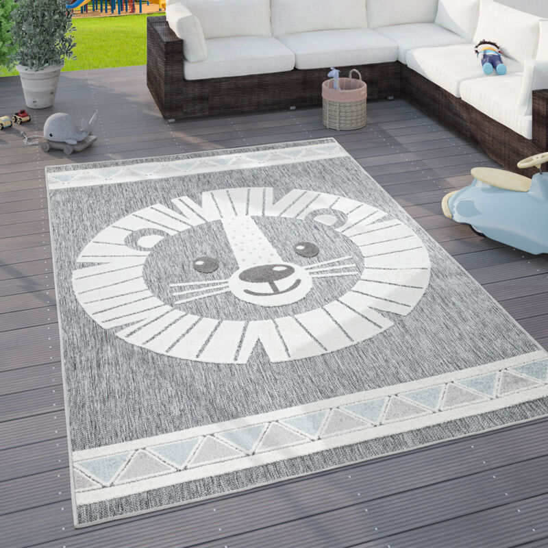 foto del prodotto tappeto bambini cameretta bambini tappeto outdoor tappeto da gioco animali 3d grigio, 120x160 cm paco home