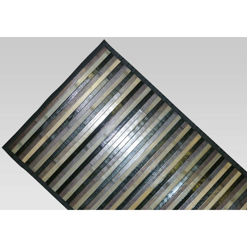 foto del prodotto tappeto bamboo degrad nero, passatoia cucina 50x120 cm, tappeto cucina antiscivolo 100 bamb , corsia per cucina in materiale resistente, non