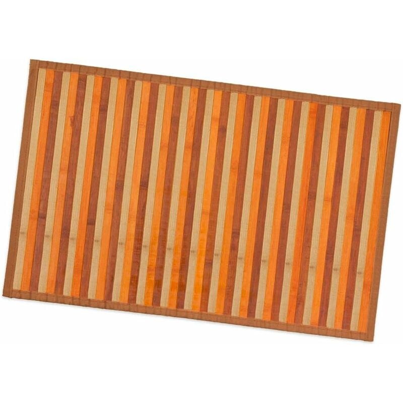 foto del prodotto tappeto bamboo legno stuoia cucina bagno camera degradè tovaglietta colazione retro antiscivolo beige - 40x65 cm