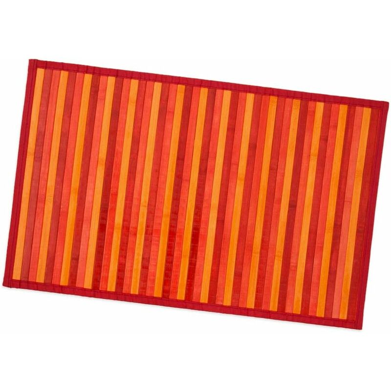 foto del prodotto tappeto bamboo legno stuoia cucina bagno camera degrad tovaglietta colazione retro antiscivolo rosso 50x275 cm