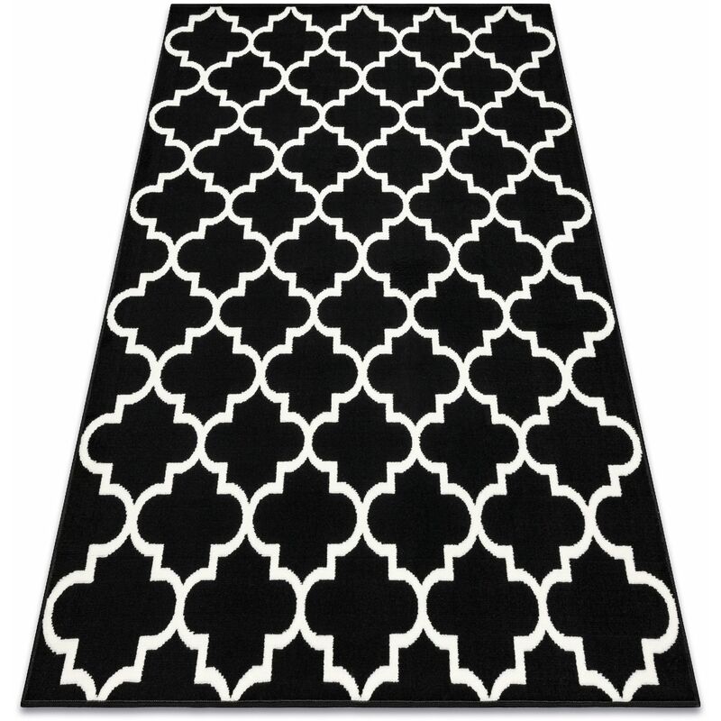 foto del prodotto tappeto bcf morad trelis traliccio marocchino nero black 300x400 cm