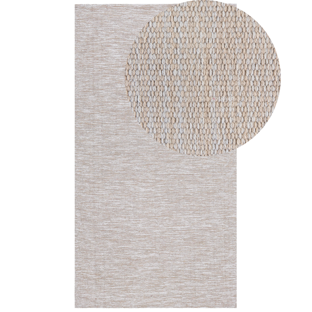 foto del prodotto tappeto beige cotone 80 x 150 cm rettangolare intrecciato a mano moderno minimalista