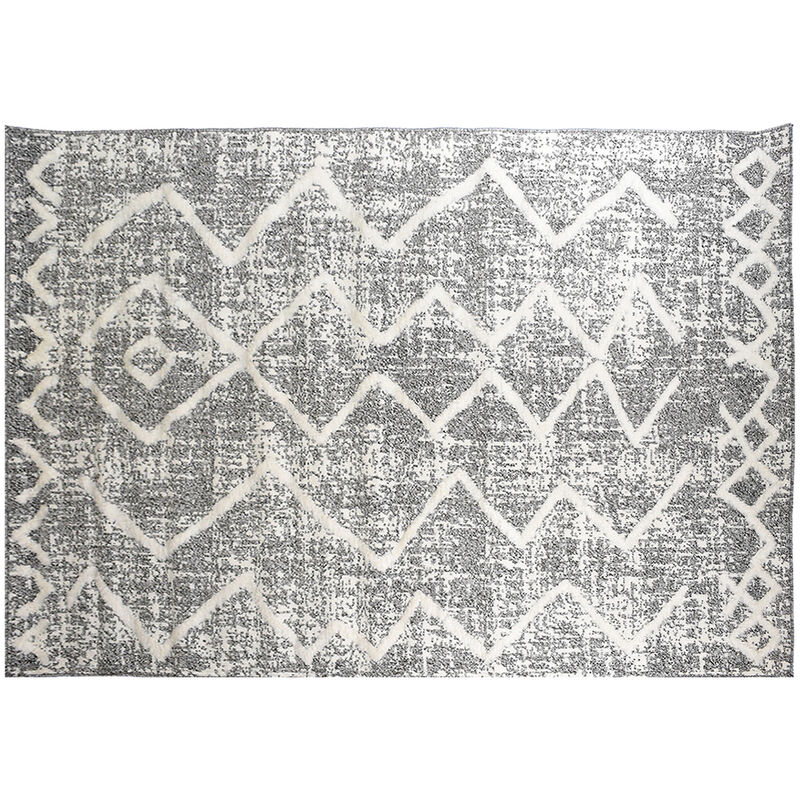 foto del prodotto tappeto berbero con motivi a rilievo grigio e beige 160 x 230 cm paleo