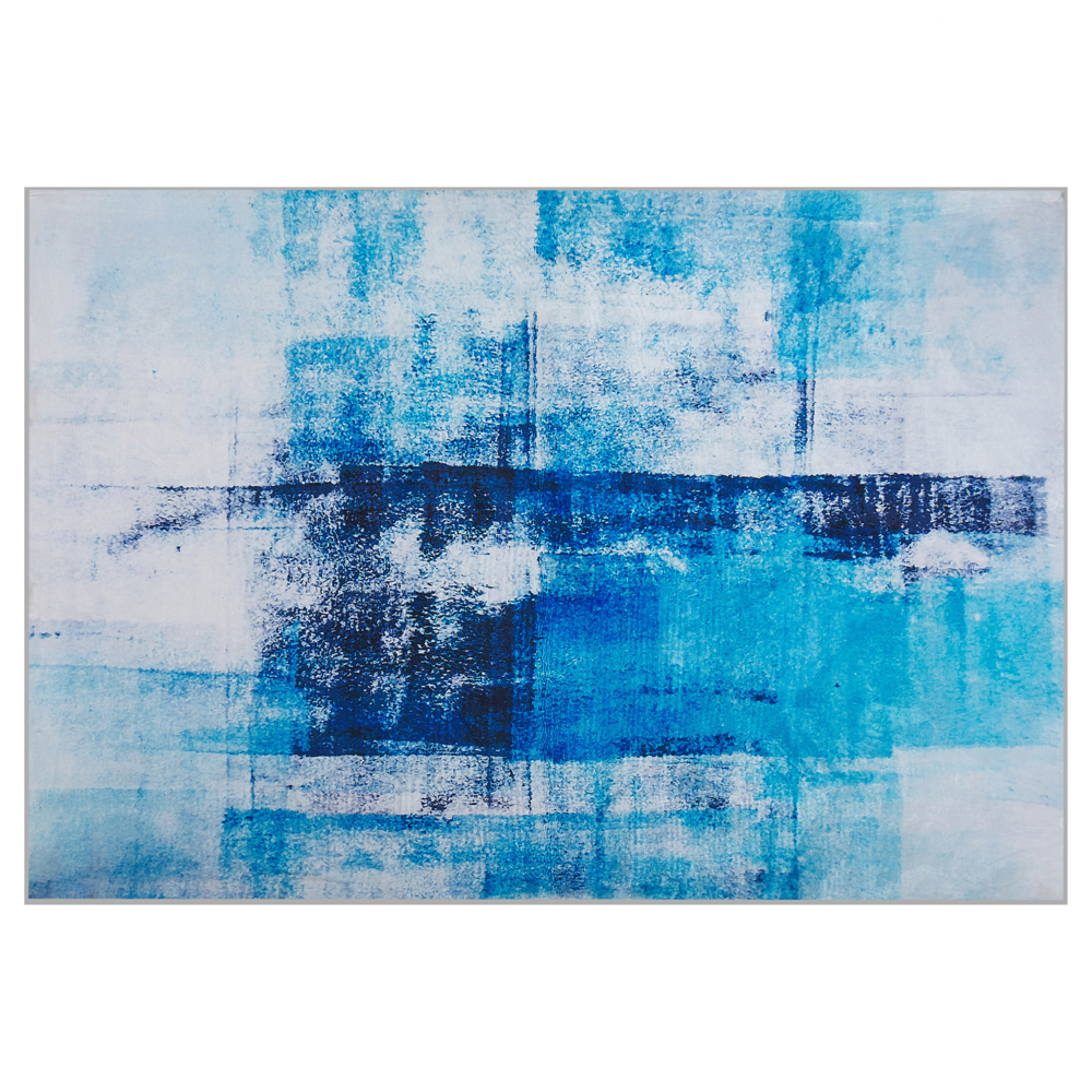 foto del prodotto tappeto blu multicolore 160 x 230 cm stampa 3d con a pelo corto moderno
