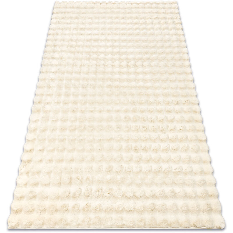 foto del prodotto tappeto bubble avorio 12 imitazione pelliccia di coniglio 3d strutturale beige 140x190 cm