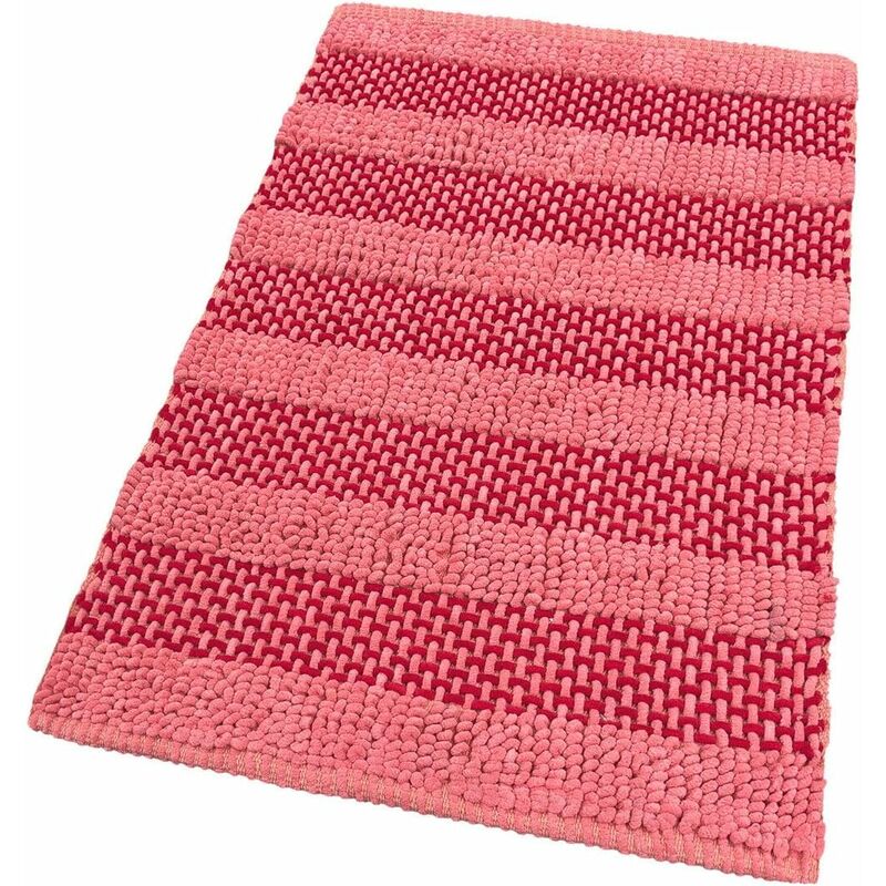 foto del prodotto tappeto camera scendiletto bagno cotone intrecciato tridimensionale morbido assorbente rosa 50x80 cm