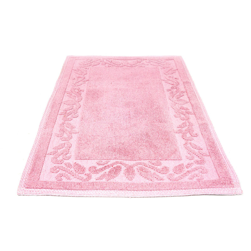 foto del prodotto tappeto casa bagno/cucina cotone in tinta unita disegno annette colore rosa, misura50x80colorerosa
