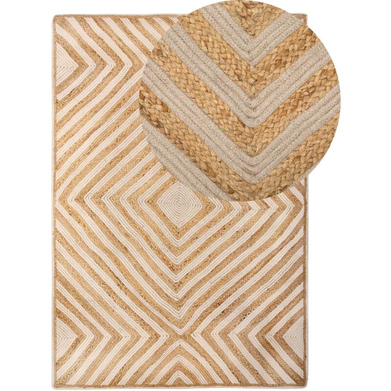 foto del prodotto tappeto cotone e iuta beige 140 x 200 cm pirli