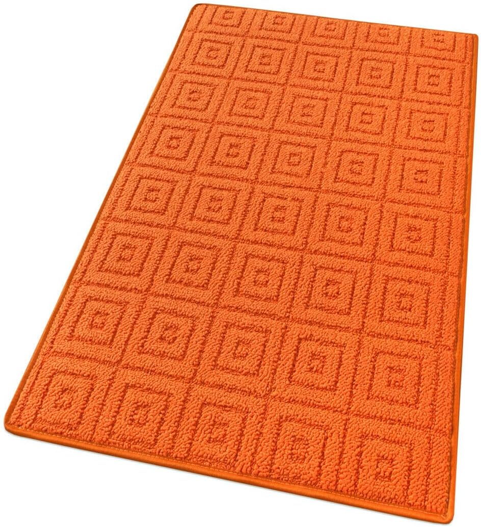foto del prodotto tappeto cucina 3d antiscivolo tinta unita assorbente arancione 57x190 cm