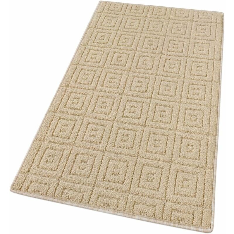 foto del prodotto tappeto cucina 3d beige 100 made in italy antiscivolo tinta unita lavabile morbido assorbente in varie misure 57x240 cm