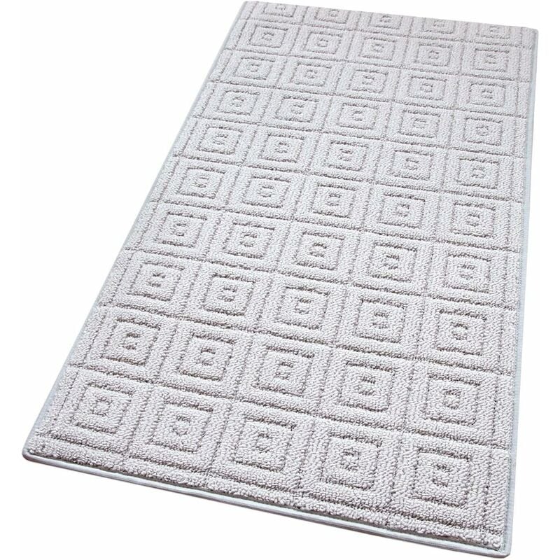 foto del prodotto tappeto cucina 3d grigio 100 made in italy antiscivolo tinta unita lavabile morbido assorbente in varie misure 57x190 cm