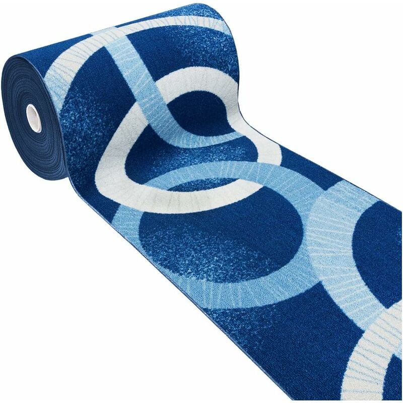 foto del prodotto tappeto cucina antiscivolo moderno multiuso camera corridoio 100 made in italy blu 57x190 cm