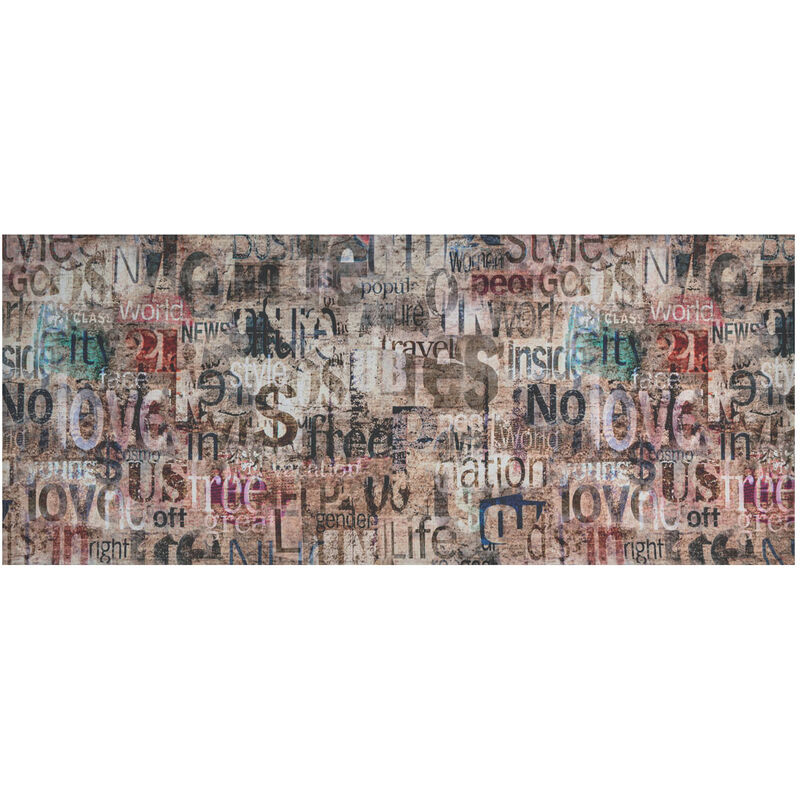 foto del prodotto tappeto cucina antiscivolo stampa digitale emozioni fantasia words by suardi, misura58x80coloreword