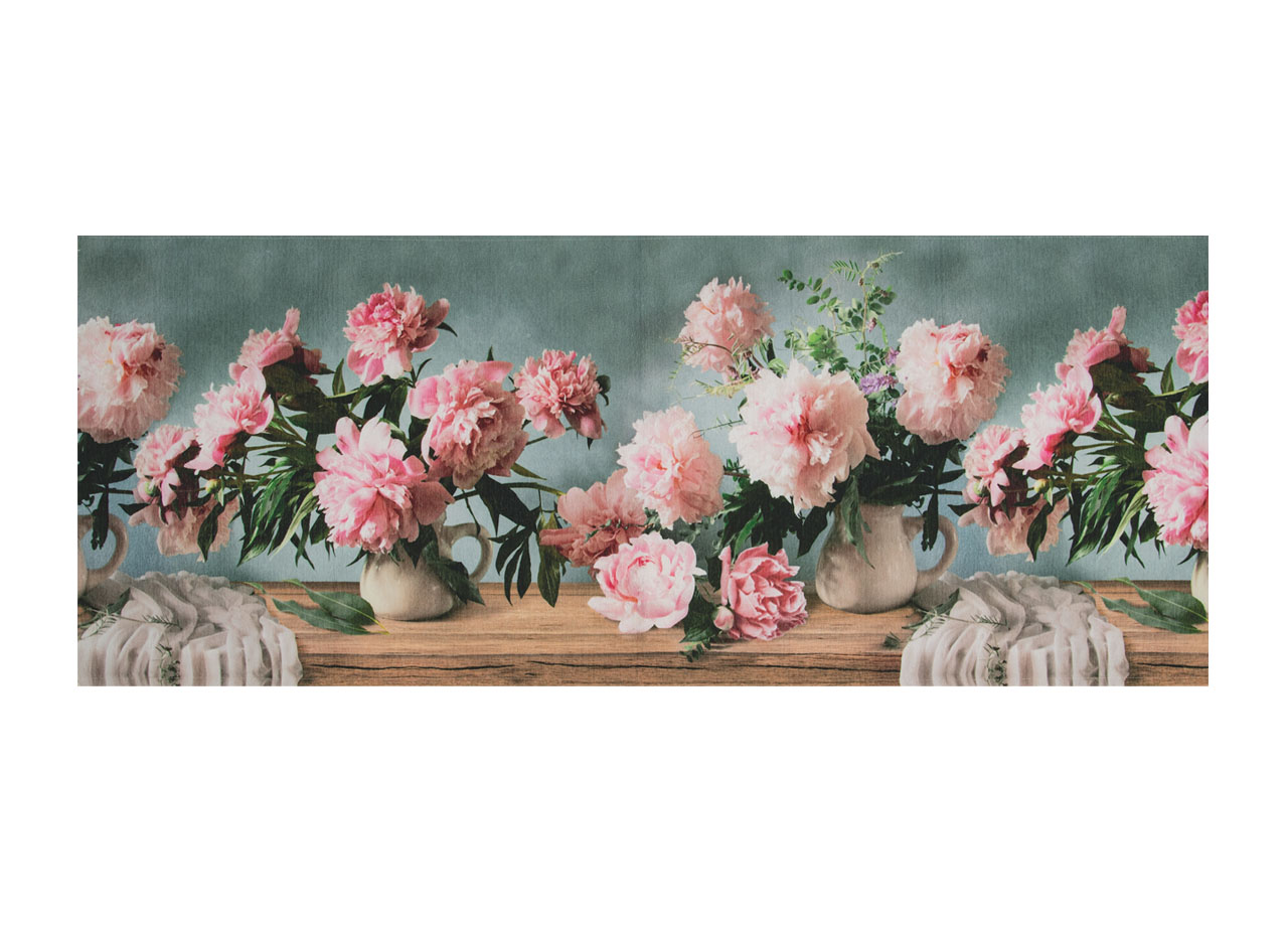 foto del prodotto tappeto cucina antiscivolo stampa digitale emozioni fantasie floreali vintage 58x240 peonie