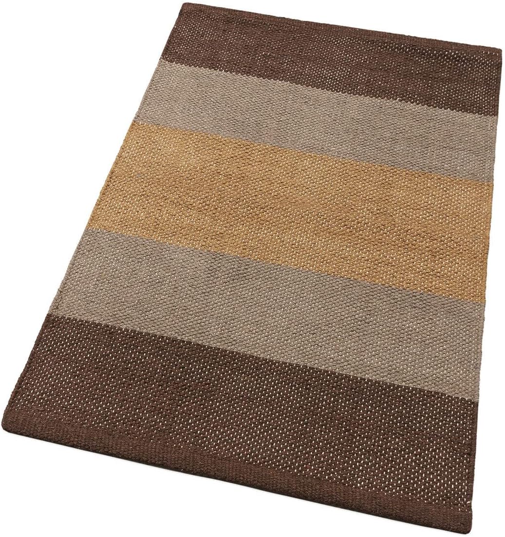 foto del prodotto tappeto cucina bagno puro cotone assorbente intrecciato a mano marrone 55x240 cm