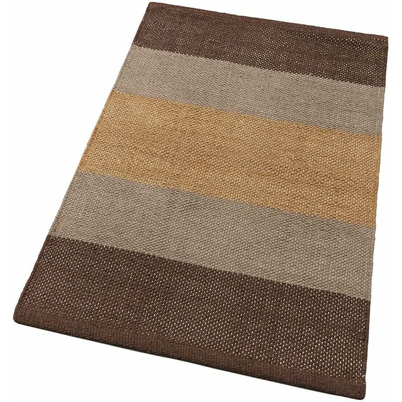 foto del prodotto tappeto cucina bagno puro cotone morbido assorbente scendiletto intrecciato a mano marrone 55x280 cm