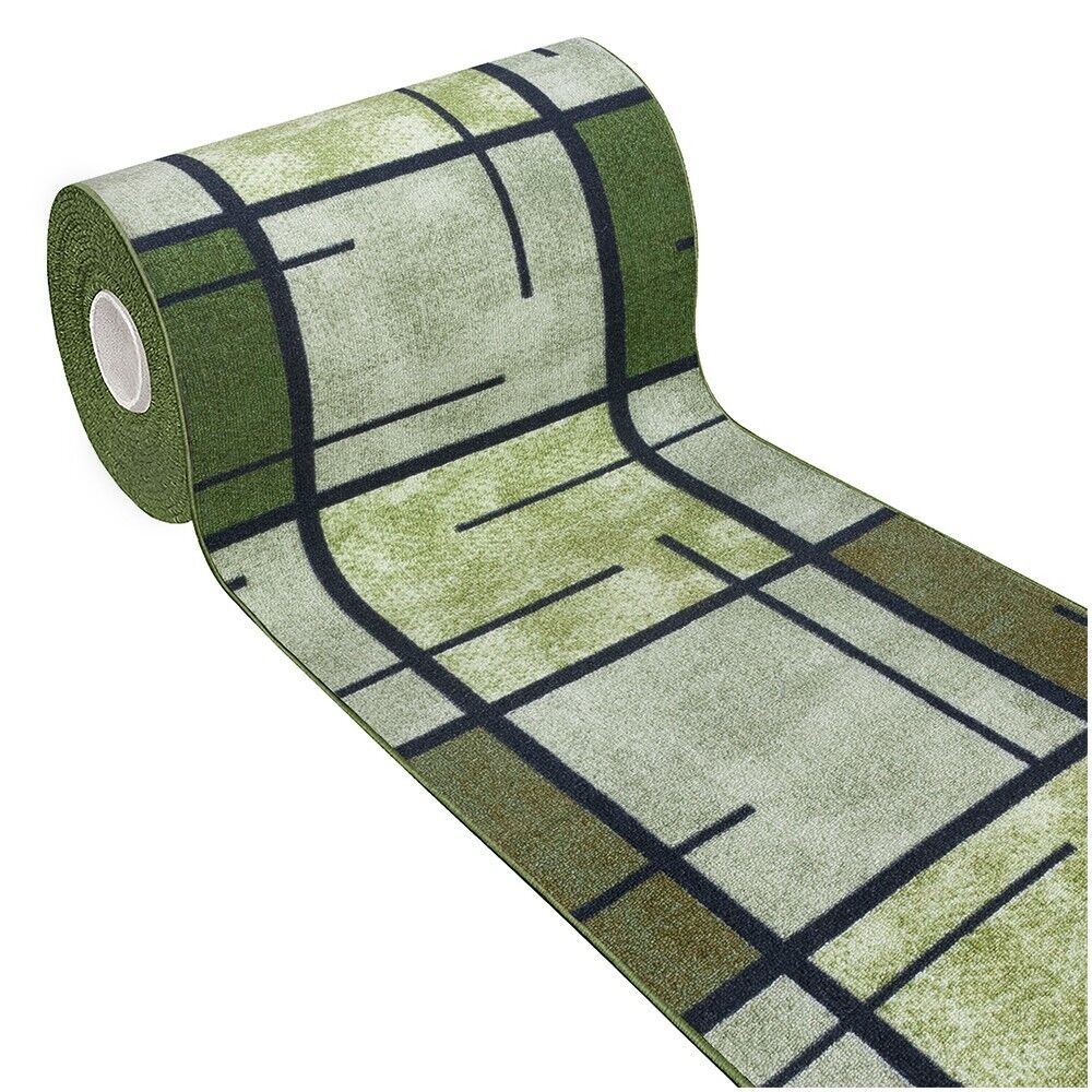 foto del prodotto tappeto cucina bordato antiscivolo 57x240 cm moderno passatoia colori accesi marmorizzato verde