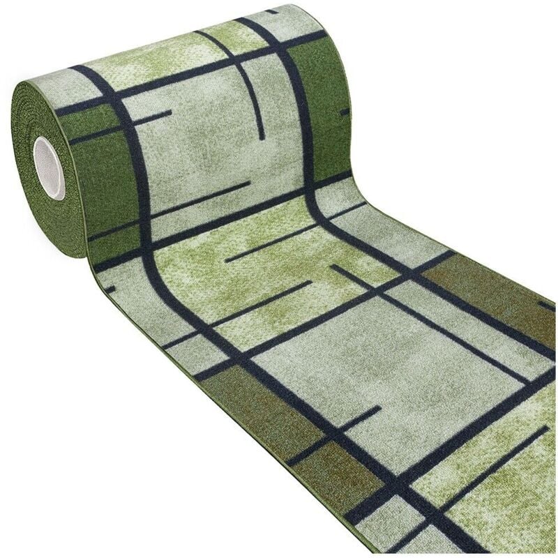 foto del prodotto tappeto cucina bordato antiscivolo moderno passatoia colori accesi marmorizzato verde - 57x140 cm