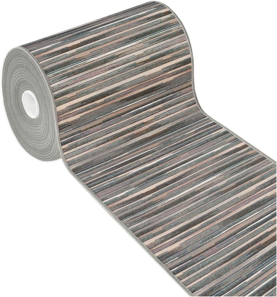 foto del prodotto tappeto cucina bordato tessitura piatta bagno camera corridoio stile bamboo grigio 52x240 cm