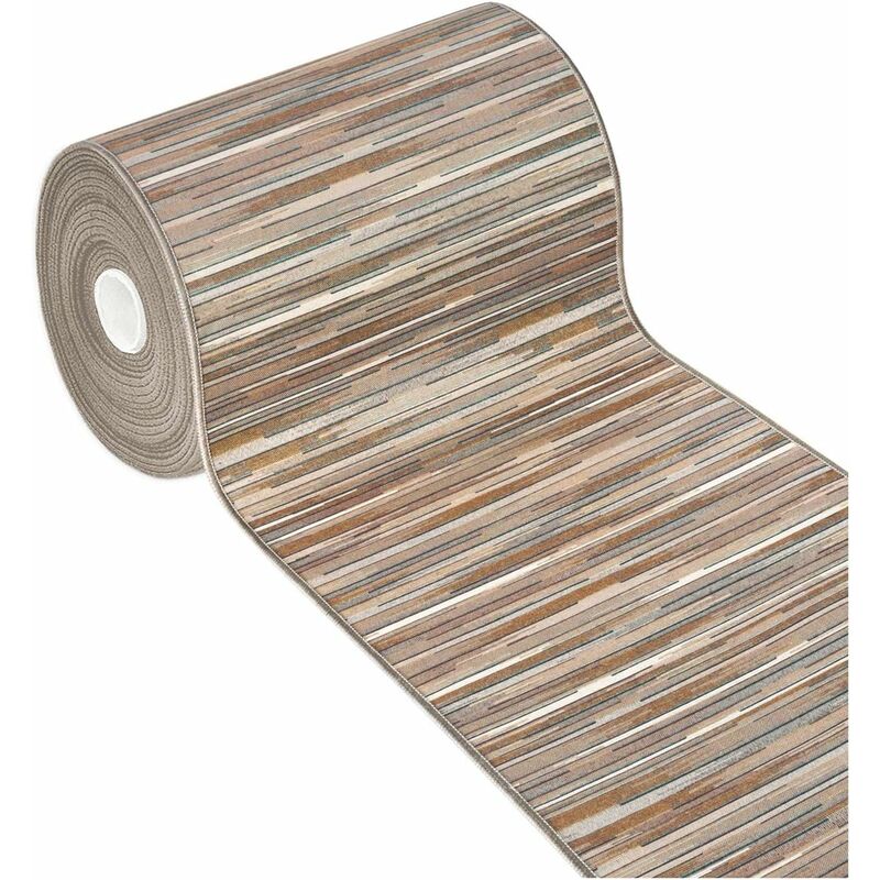 foto del prodotto tappeto cucina bordato tessitura piatta multiuso bagno camera corridoio stile bamboo 100 made in italy beige 52x40 cm