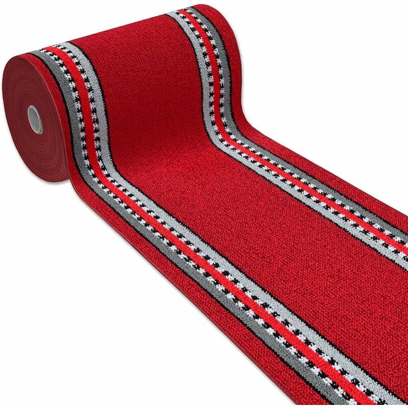 foto del prodotto tappeto cucina bordeaux antiscivolo 100 made in italy passatoia corsia bordata ingresso lavabile in varie misure 57x400 cm