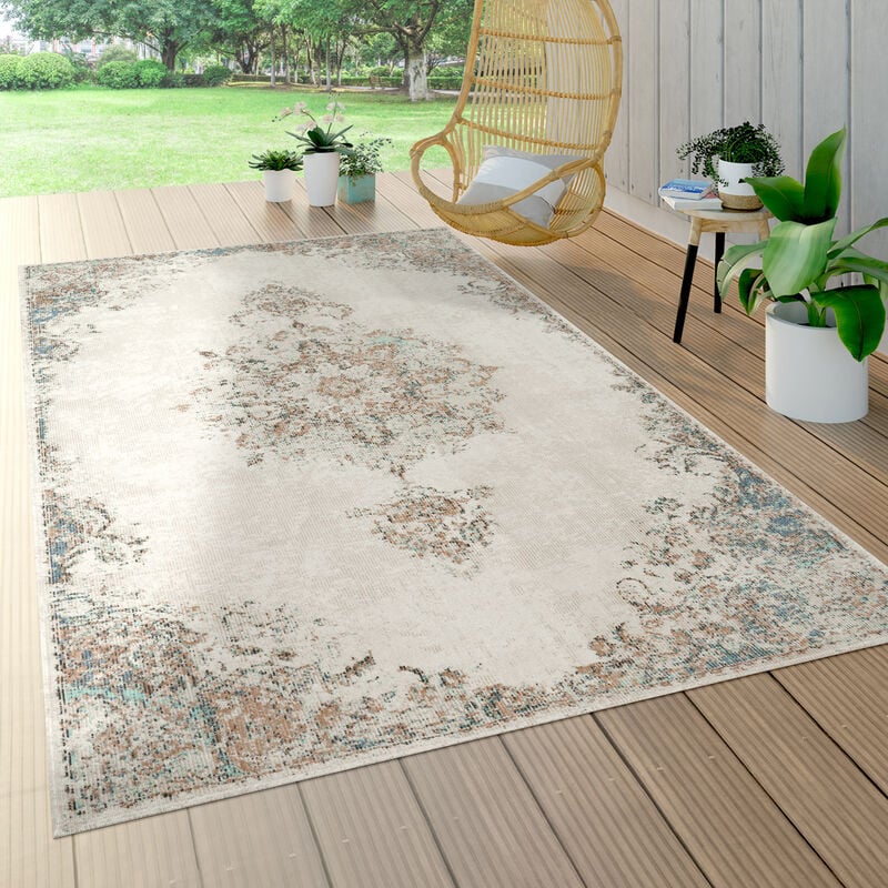 foto del prodotto tappeto cucina da esterno salotto balcone terrazo vintage persiano beige crema 80x150 cm paco home