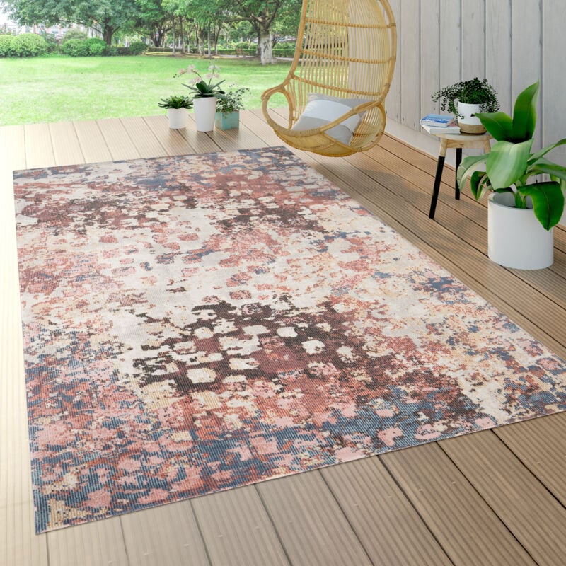 foto del prodotto tappeto cucina da esterno salotto balcone vintage astratto beige rose bleu 160 cm tondo paco home