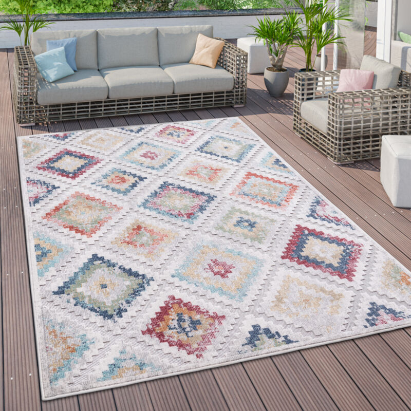 foto del prodotto tappeto cucina da esterno salotto moderno balcone etnico geometrico astratto 3d 80x150 cm, multicolore 4 paco home