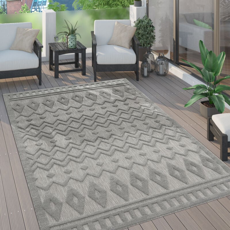 foto del prodotto tappeto cucina da esterno salotto moderno balcone scandinavo etnico monocolore 80x150 cm, grigio 3 paco home