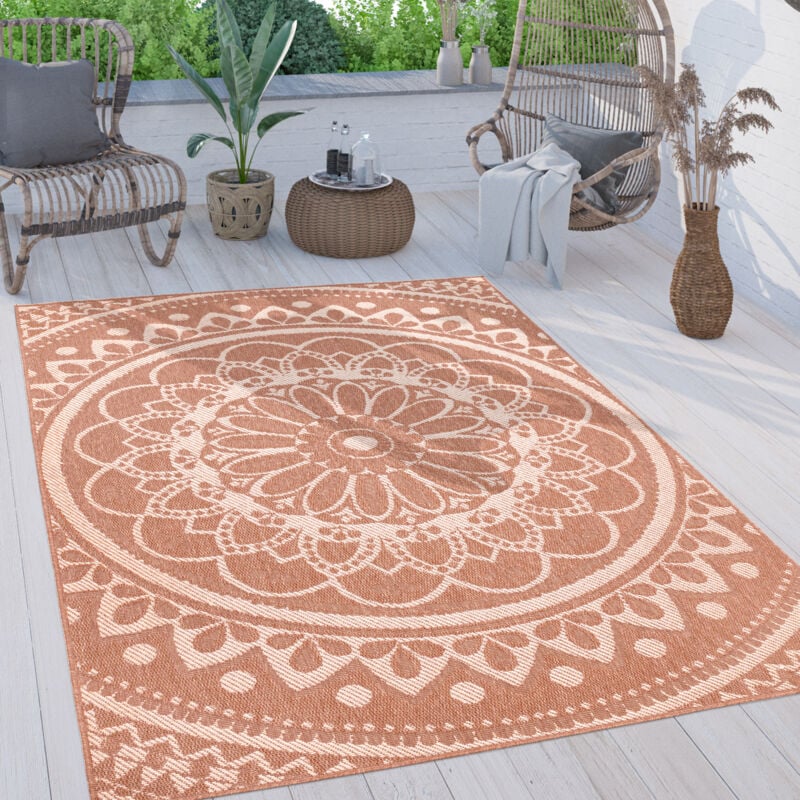foto del prodotto tappeto cucina da esterno salotto moderno balcone terrazo persiano marocco 240x340 cm, abricot paco home