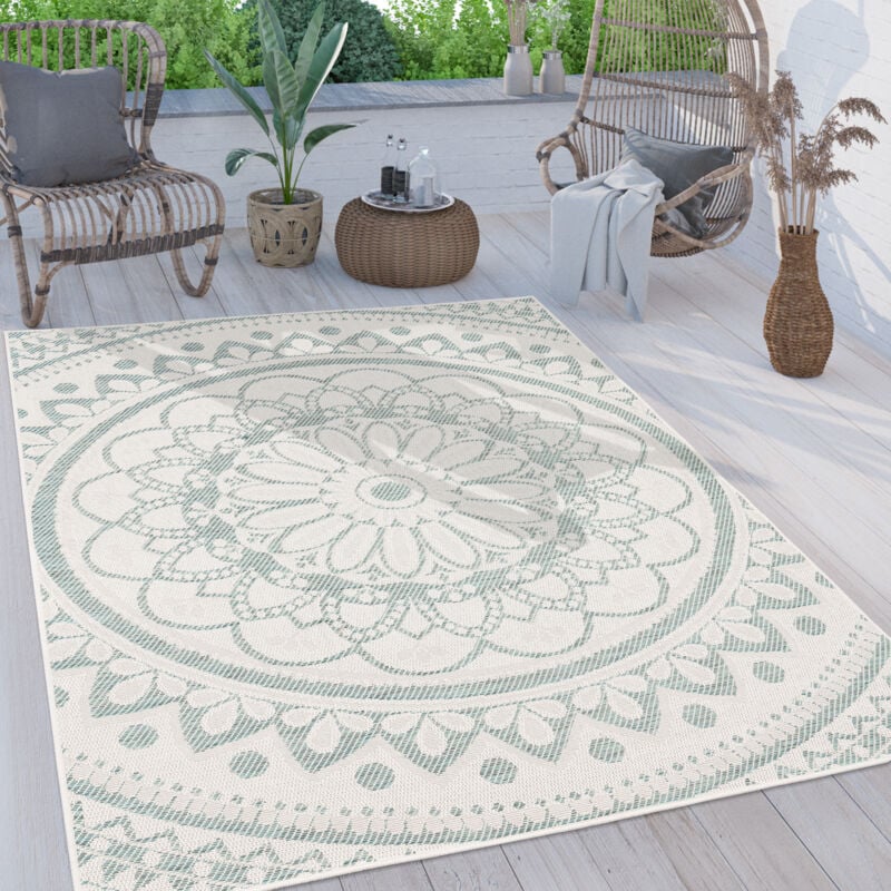 foto del prodotto tappeto cucina da esterno salotto moderno balcone terrazo persiano marocco 60x100 cm, turchese paco home