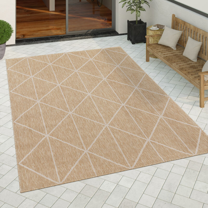 foto del prodotto tappeto cucina da esterno salotto moderno balcone terrazo scandinavo geometrico 60x100 cm, beige 2 paco home