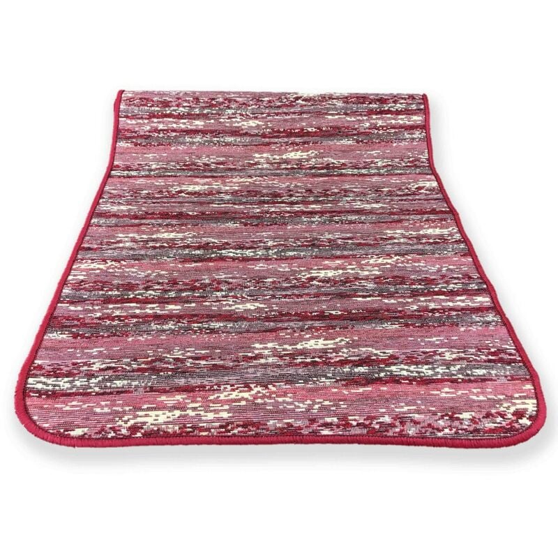 foto del prodotto tappeto cucina gommato antiscivolo stripe bordeaux cm. 55x80
