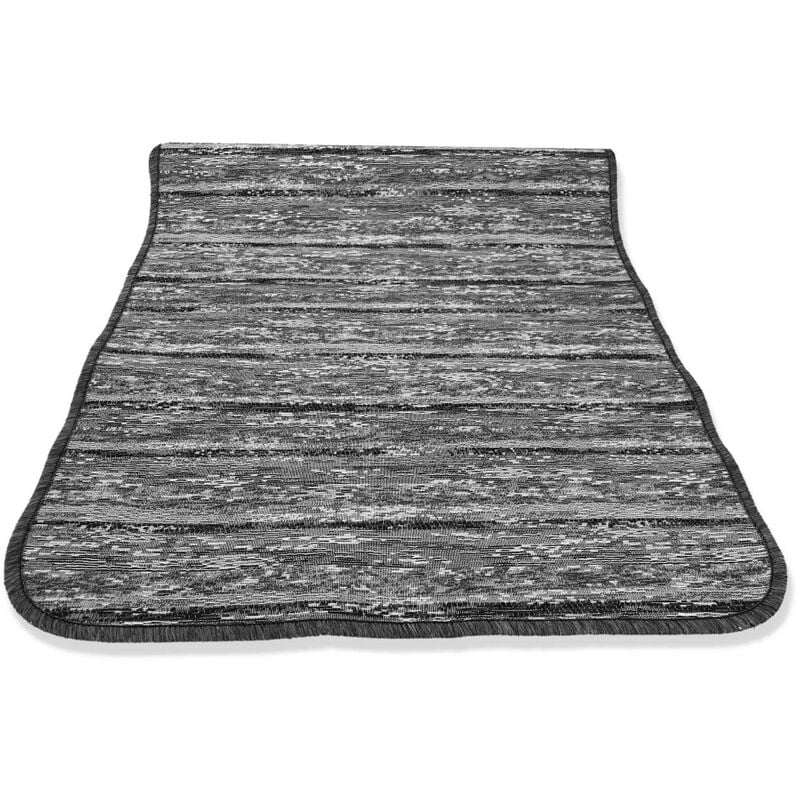 foto del prodotto tappeto cucina gommato antiscivolo stripe grigio cm. 55x190