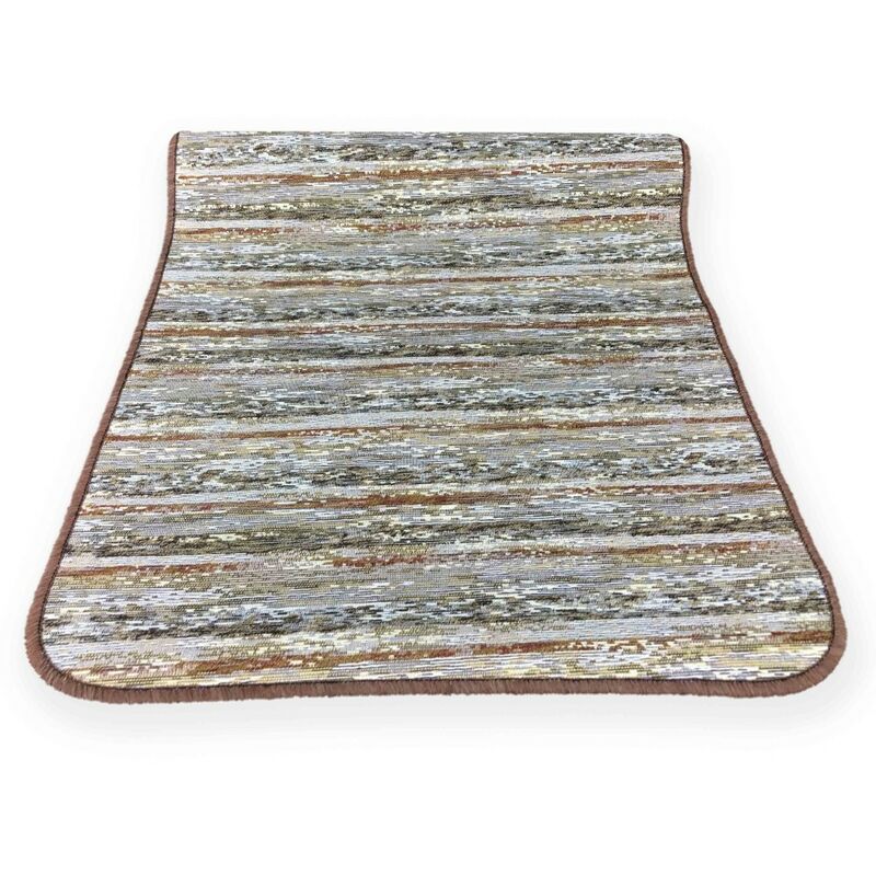 foto del prodotto tappeto cucina gommato antiscivolo stripe marrone cm. 55x140