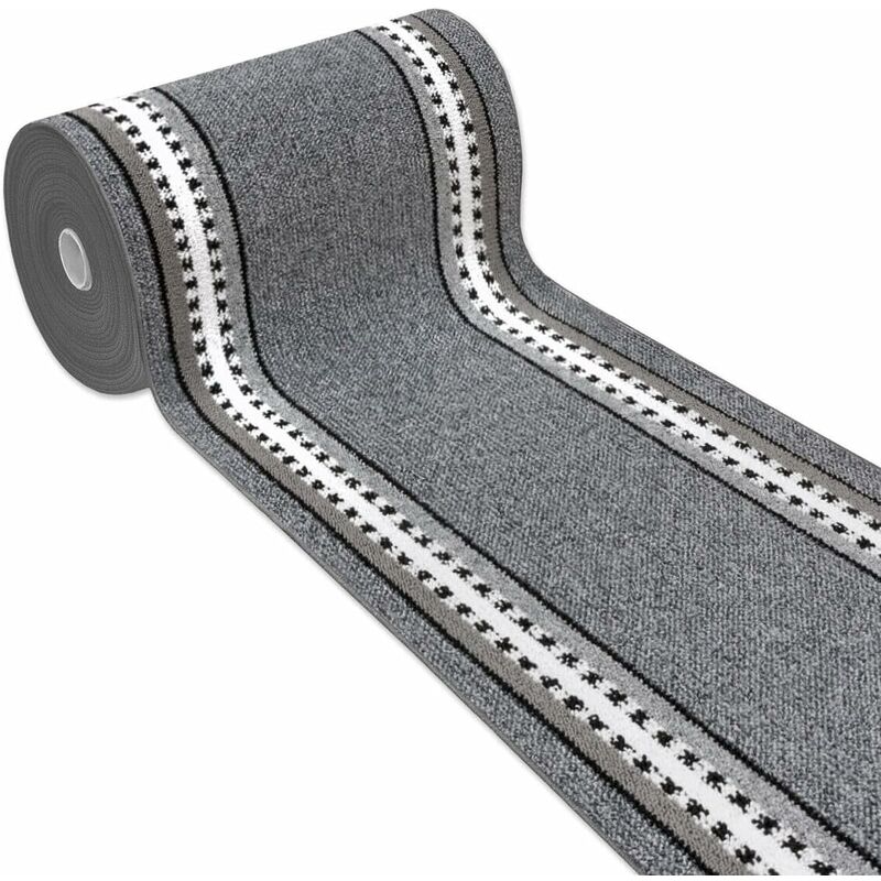 foto del prodotto tappeto cucina grigio antiscivolo 100 made in italy passatoia corsia bordata ingresso lavabile in varie misure 50x75 cm