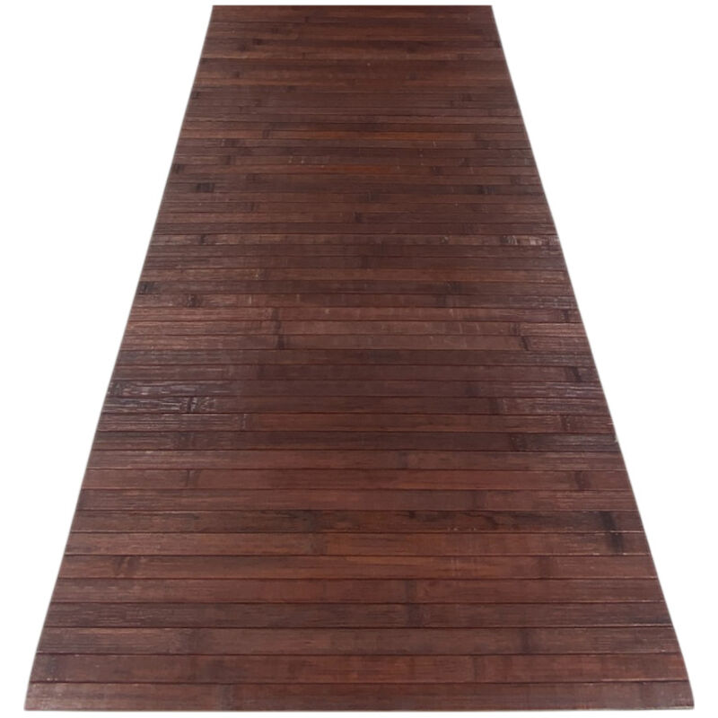 foto del prodotto tappeto cucina in legno bamboo woody unito marrone cm. 50x320