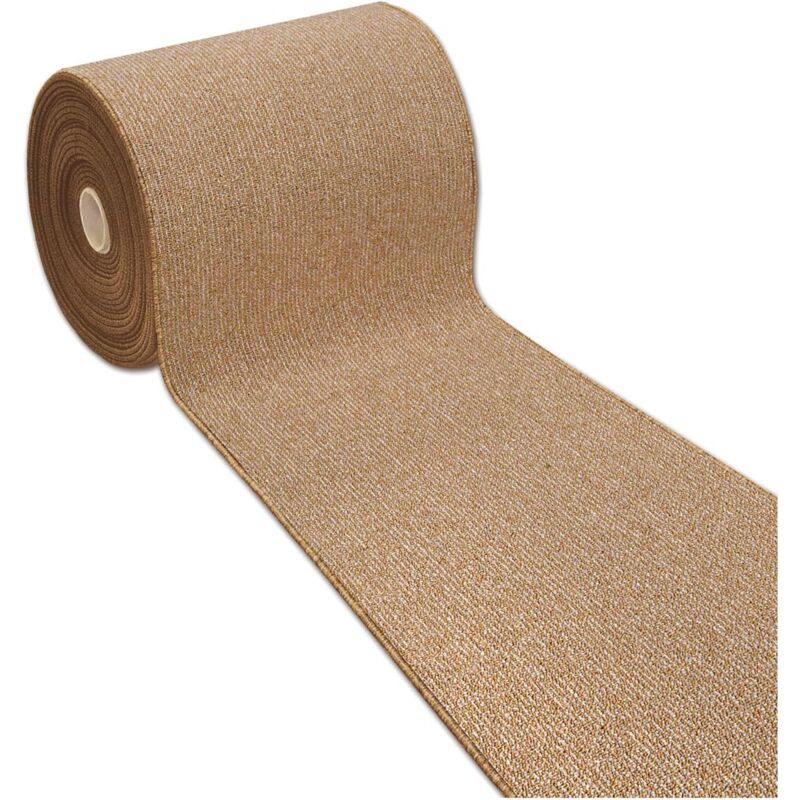 foto del prodotto tappeto cucina tessitura piatta tinta unita antiscivolo multiuso corsia corridoio bagno 100 made in italy beige 57x300 cm
