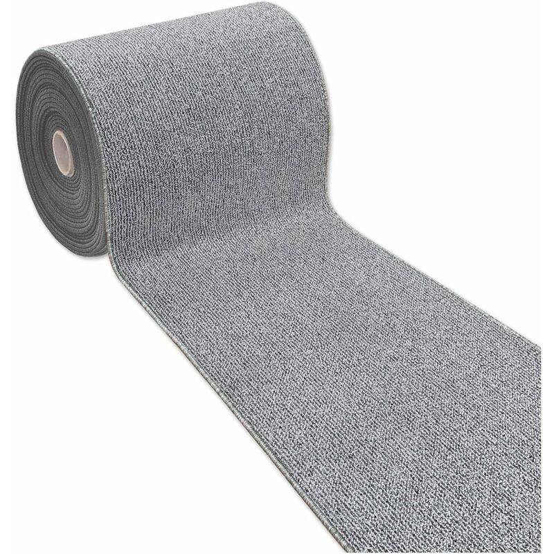 foto del prodotto tappeto cucina tessitura piatta tinta unita antiscivolo multiuso corsia corridoio bagno 100 made in italy grigio 50x110 cm