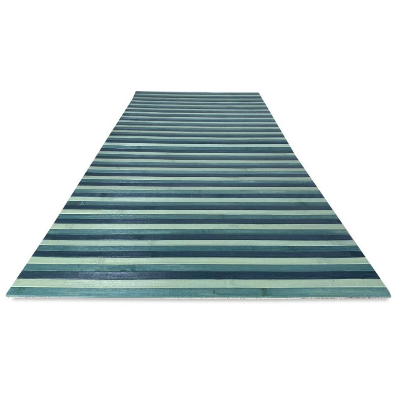 foto del prodotto tappeto cucina woody in legno bamboo blu verde mare sfumato tutte le misure cm. 50 55x140