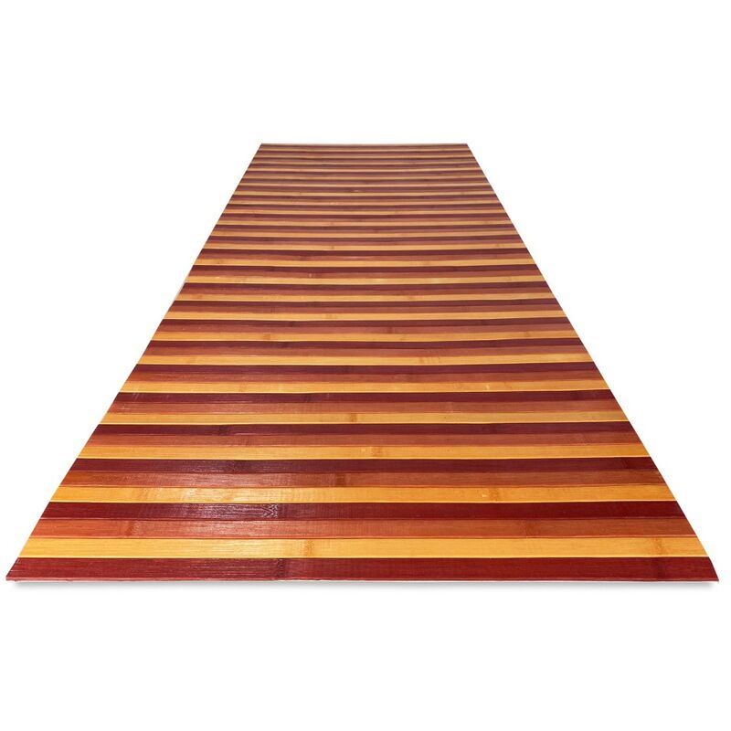 foto del prodotto tappeto cucina woody © in legno bamboo bordeaux sfumato bordò tutte le misure cm. 50/55x360