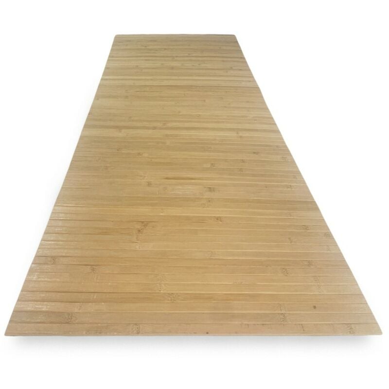 foto del prodotto tappeto cucina woody in legno bamboo unito miele tutte le misure cm. 50x120
