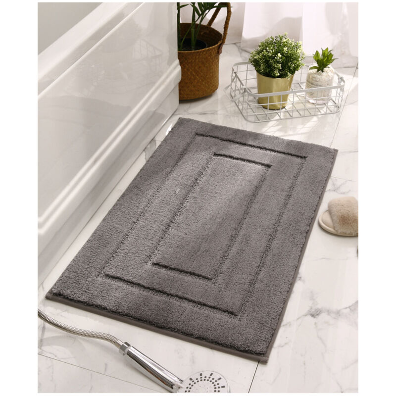 foto del prodotto tappeto da bagno antiscivolo, tappetino da bagno extra morbido, assorbente, lavabile in lavatrice 40cmx60cm grigio scuro