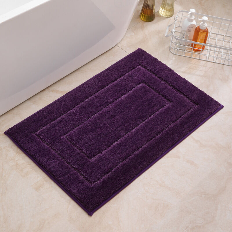 foto del prodotto tappeto da bagno antiscivolo, tappetino da bagno extra morbido, assorbente, lavabile in lavatrice 50cmx80cm viola