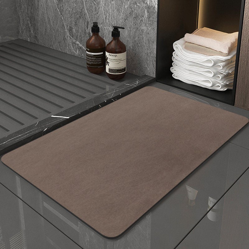 foto del prodotto tappeto da bagno antiscivolo, tappetino da bagno in diatomite assorbente per doccia rapida 40x60cm marrone
