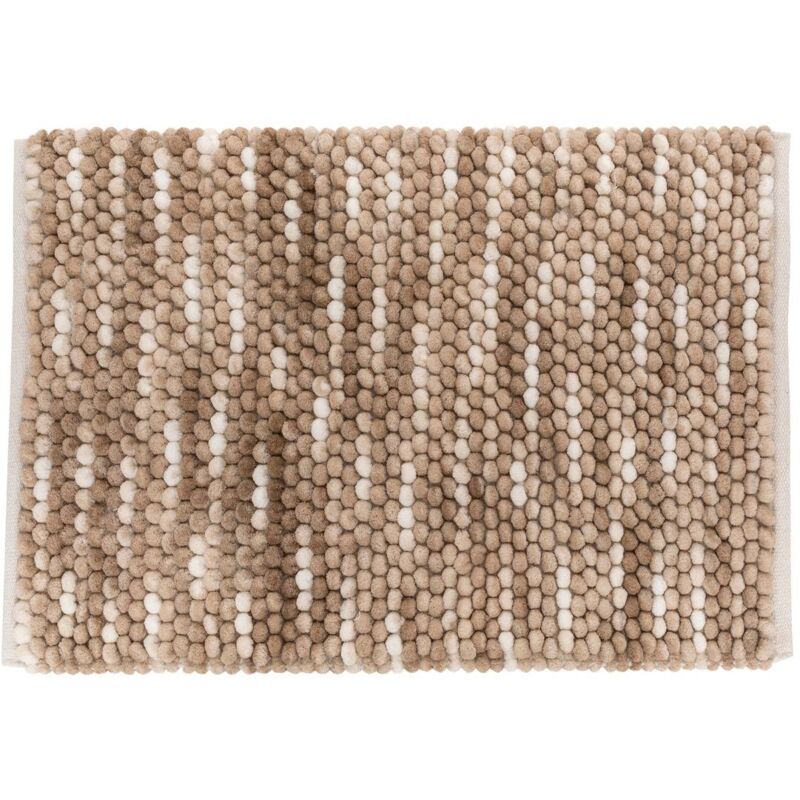 foto del prodotto tappeto da bagno beige con palline di cotone 75x50cm 5five