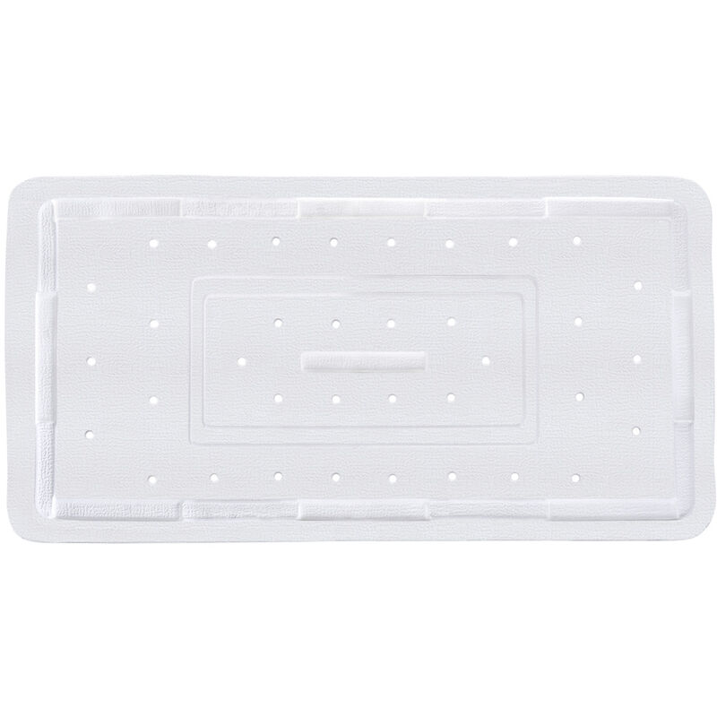 foto del prodotto tappeto da bagno florida, tappeto antiscivolo con fori di drenaggio, fissaggio con ventosa, plastica, 70,5x36,5 cm, bianco wenko